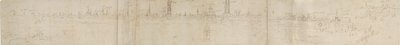 Wstępny szkic widoku Brugii od południowego zachodu, 1558. autorstwa Anthonis van den Wyngaerde