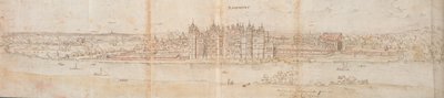 Pałac Richmond zza Tamizy, 1562 autorstwa Anthonis van den Wyngaerde