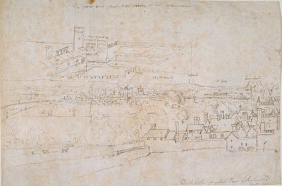 Arkusz studiów pałaców w Hampton Court, Richmond i okolice, ok. 1560 roku. autorstwa Anthonis van den Wyngaerde