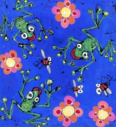 Tapeta Żaba, 2008 (zamki akrylowe emaliowane na płótnie) autorstwa Anthony Breslin