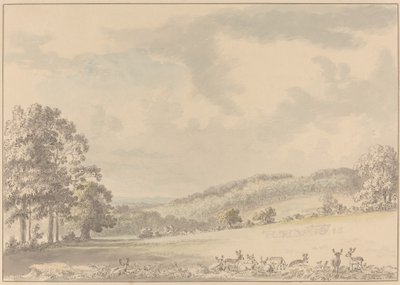 Jeleń odpoczywający w Albury Park autorstwa Anthony Devis