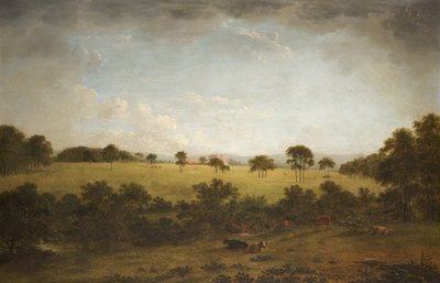 Tabley: Park z odległym widokiem na dom autorstwa Anthony Devis