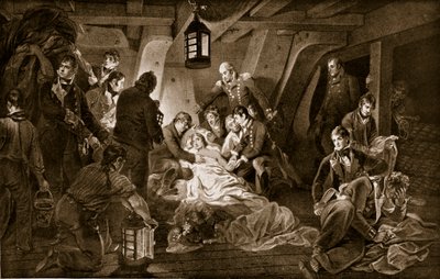 Śmierć Nelsona, 1805, ilustracja z „Hutchinson