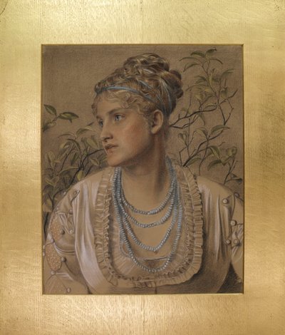 Mary Sandys (1845-1920), ok.1871-73 (kolorowe kredy na papierze płowożółtym) autorstwa Anthony Frederick Augustus Sandys
