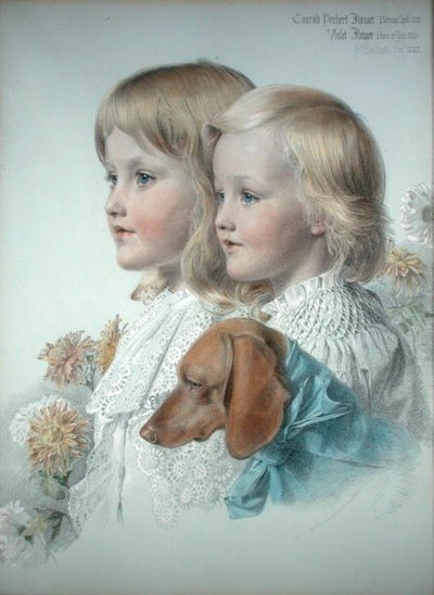 Portret Conrada i fioletowego kwiatu autorstwa Anthony Frederick Augustus Sandys