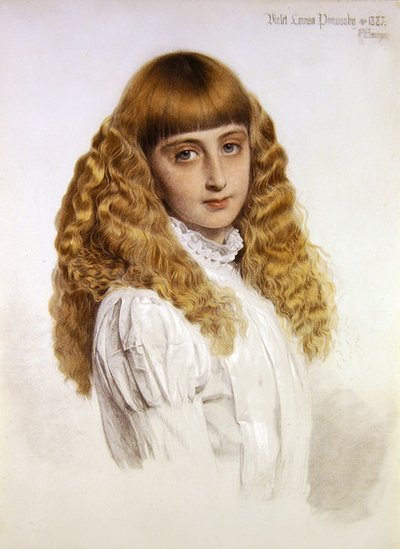 Portret fioletowej Louisy Ponsonby autorstwa Anthony Frederick Augustus Sandys