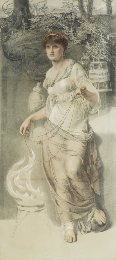 Splątany motek (ołówek na papierze) autorstwa Anthony Frederick Augustus Sandys