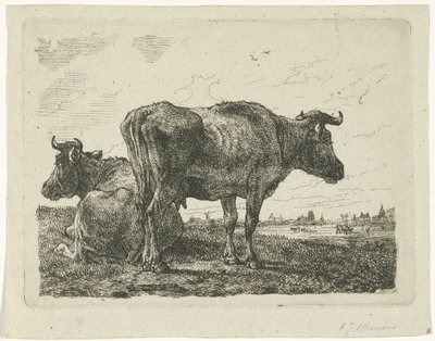 Dwie krowy autorstwa Anthony Jacobus Offermans