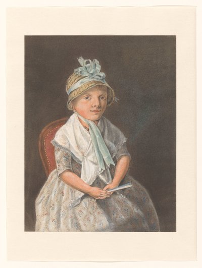 Portret dziewczyny siedzącej z wachlarzem autorstwa Anthony Oberman