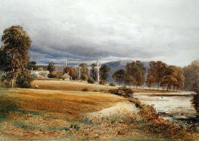 Opactwo Bolton od strony rzeki Wharfe, South View, ok. 1825 r. (akwarela na papierze) autorstwa Anthony Vandyke Copley Fielding