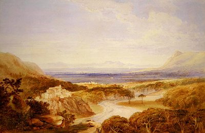 River View (akwarela na ołówku na papierze) autorstwa Anthony Vandyke Copley Fielding