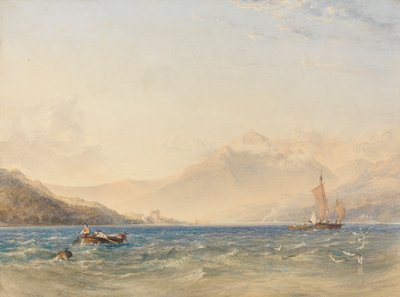 Głowa Loch Fyne z zamkiem Dindarra autorstwa Anthony Vandyke Copley Fielding