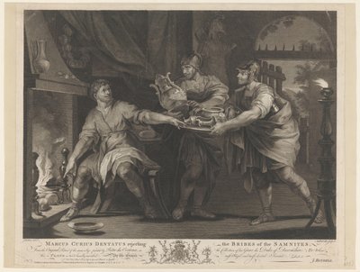 Manius Curius Dentatus weigert de geschenken van de Samnieten Marcus Curius Dentatus odrzucający łapówki Samnitów (tytuł na obiekcie) autorstwa Anthony Walker