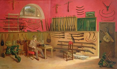 Sir Ralph Payne Gallwey w swojej broni w Thirkleby Hall, Yorkshire, 1914 autorstwa Anthony de Bru