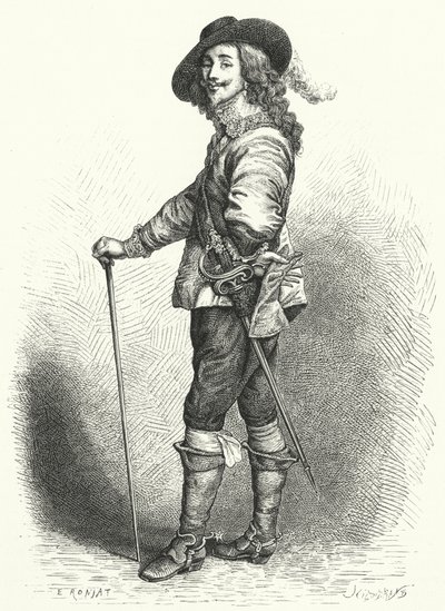 Karol I, król Anglii, Szkocji i Irlandii (rycina) autorstwa Anthony van (after) Dyck