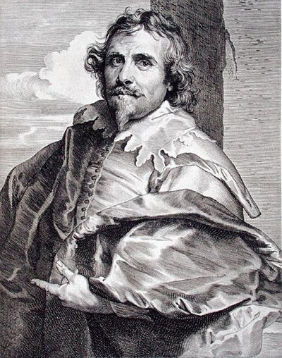 Daniel Mytens (ok.1590-ok.1647), grawerowany przez Paulusa Pontiusa (1603-58) (Grawerowanie) autorstwa Anthony van (after) Dyck