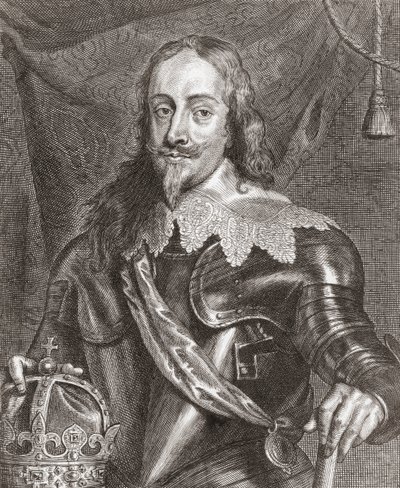Król Karol I, król Anglii, Szkocji i Irlandii. autorstwa Anthony van (after) Dyck