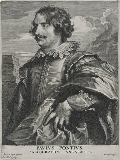 Paulus Pontius (grafika na papierze wykładanym) autorstwa Anthony van (after) Dyck