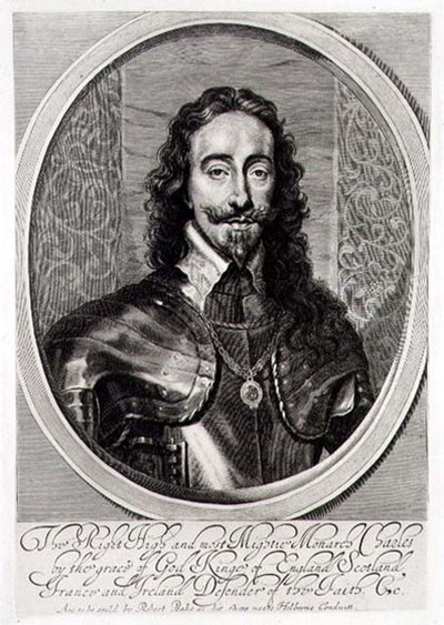 Portret Karola I (1600-49) ryty przez Williama Faithorne (1616-91) 1658 (grafika) autorstwa Anthony van (after) Dyck