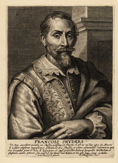 Portret Fransa Snydersa, flamandzkiego malarza zwierząt, scen polowań, scen targowych i martwych natur autorstwa Anthony van (after) Dyck