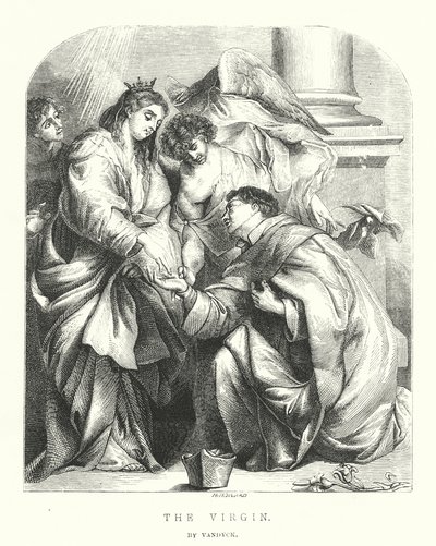 Wizja błogosławionego Hermanna Józefa (rycina) autorstwa Anthony van (after) Dyck