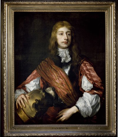Thomas Killigrew i jego pies (olej na płótnie) autorstwa Anthony van (studio of) Dyck