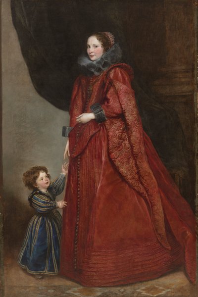 Genueńska dama z dzieckiem, c. 1623-1625. autorstwa Anthony van Dyck