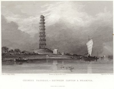 Chińska pagoda między Kantonem a Whampoa autorstwa Anthony van Dyck