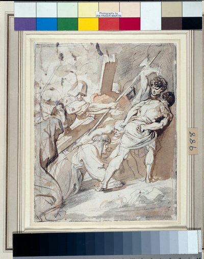 Chrystus niosący krzyż (pióro i atrament z mydłem na kredzie na papierze) autorstwa Anthony van Dyck