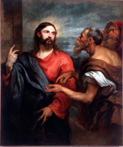 Chrystus ma walutę lub „”opłata daniny”” Obraz Antonii Van Dyck (1599-1641) 1623-1624 Ndz. 140x120 cm Geny, Galleria di Palazzo Bianco autorstwa Anthony van Dyck
