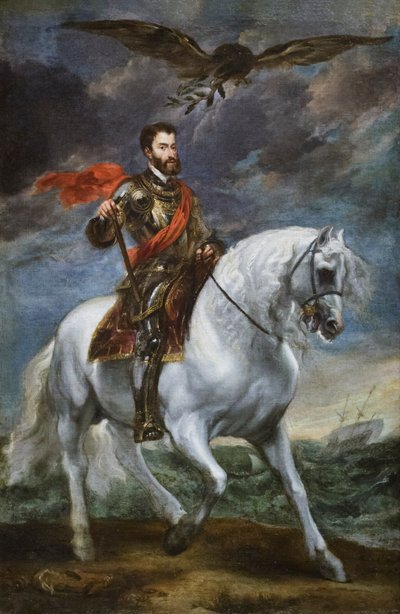 Portret konny cesarza Karola V, 1621-27 (olej na płótnie) autorstwa Anthony van Dyck