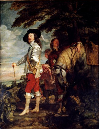 Pełnometrażowy portret Karola I z Anglii, znanego również jako król na polowaniu, ok. 1930 r. 1635 (olej na płótnie) autorstwa Anthony van Dyck