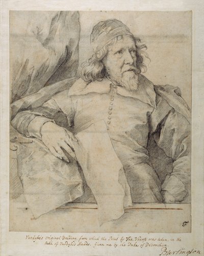 Inigo Jones (czarna kreda na papierze) autorstwa Anthony van Dyck