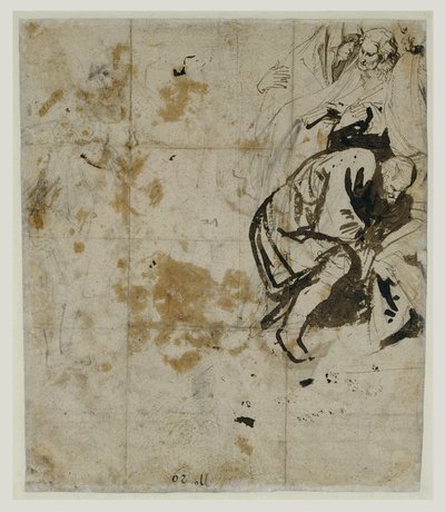 (1617-18) (czarna kreda, pióro, brązowy tusz, brązowy i czerwonawy wash, czerwona i niebieska kreda, powiększenie białym gwaszem) autorstwa Anthony van Dyck