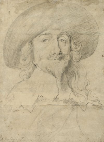 Portret Karola I (kreda na papierze) autorstwa Anthony van Dyck