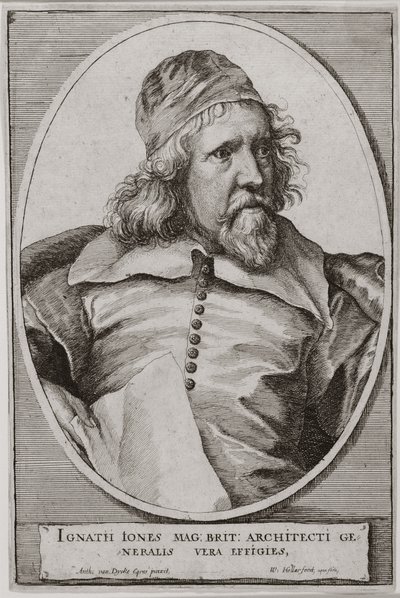 Portret Inigo Jones (1573-1652) rytowany przez Wenceslausa Hollara (1607-77) 1655 autorstwa Anthony van Dyck