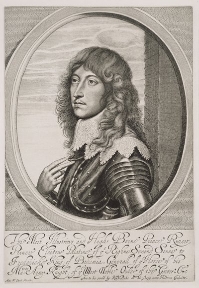 Portret księcia Ruperta (1619-82) palatyna reńskiego i księcia Bawarii, rytowany przez Williama Faithorne
