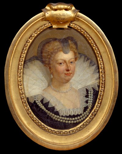 Portret królowej Marii Medycejskiej (Maria de Medici) (1573-1642) Obraz Antona Van Dycka (1599-1641) XVII-wieczny Chantilly, Musee Conde autorstwa Anthony van Dyck