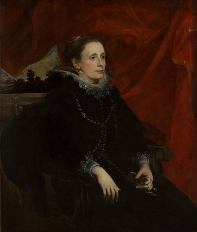 Portret kobiety, zwanej margrabiną Durazzo, prawdopodobnie ok. godz. 1622-25. autorstwa Anthony van Dyck
