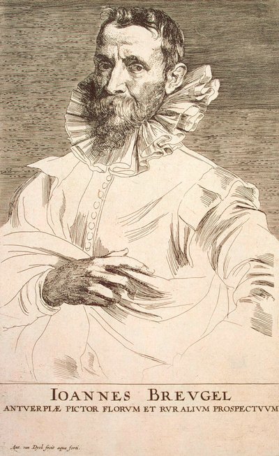 Portret artysty Jana Bruegla Młodszego 1601-1678, pierwsza tercja XVII wieku autorstwa Anthony van Dyck