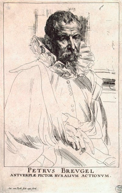 Portret artysty Pietera Bruegla Młodszego, 1564-1636, początek XVII wieku autorstwa Anthony van Dyck