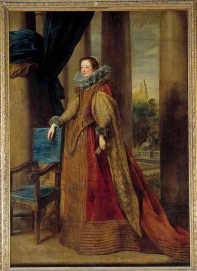 Przypuszczalny portret markizy Geromina Spinola Doria, autorstwa Genes. Nosi truskawkowy kołnierzyk. Obraz Antona (Antoon lub Anthony) van Dyck (1599-1641) XVII-wieczne Słońce. 2,39x1,7 m - Domniemany portret margrabiny Geromina Spinola Doria z Genui wea autorstwa Anthony van Dyck