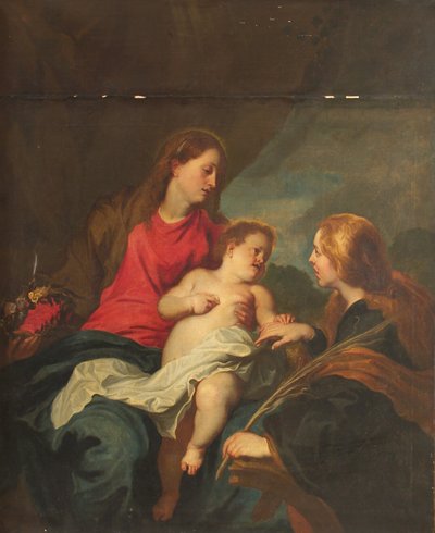 Mistyczne małżeństwo św. Katarzyny Aleksandryjskiej autorstwa Anthony van Dyck
