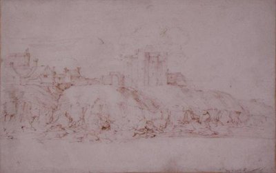 Wieża Ypres, Rye, widziana od południa (pióro i atrament na papierze) autorstwa Anthony van Dyck