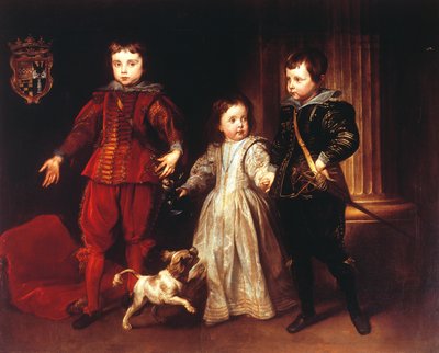 Troje dzieci z psem, Anthony van Dyck (1599-1641) autorstwa Anthony van Dyck