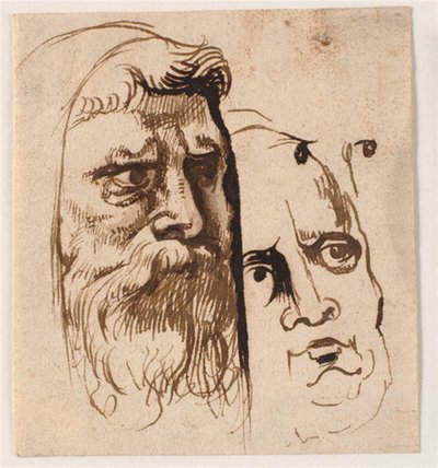 Dwie męskie głowy autorstwa Anthony van Dyck