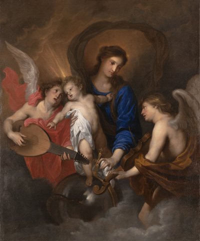 Dziewica i Dzieciątko z Aniołami tworzącymi muzykę, ok. 1630 autorstwa Anthony van Dyck