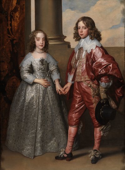 Wilhelm II, książę Orange, i jego narzeczona, Maria Stuart Podwójny portret Willema II (1626-1650), księcia Orange i księżniczki Marii Stuart (1631-1660), później Princess Royal autorstwa Anthony van Dyck