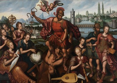 Mars, otoczony Sztuką i Nauką, zwycięża Ignorancję autorstwa Anthuenis (1536 1613) Claeissins or Claeissens