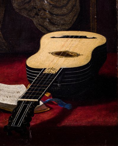 Grający na teorbo (szczegół) autorstwa Antiveduto Gramatica
